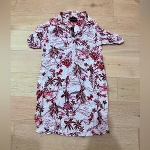 Velvet Heart Brand New Pink Tropical Print Blouse Dress size Small